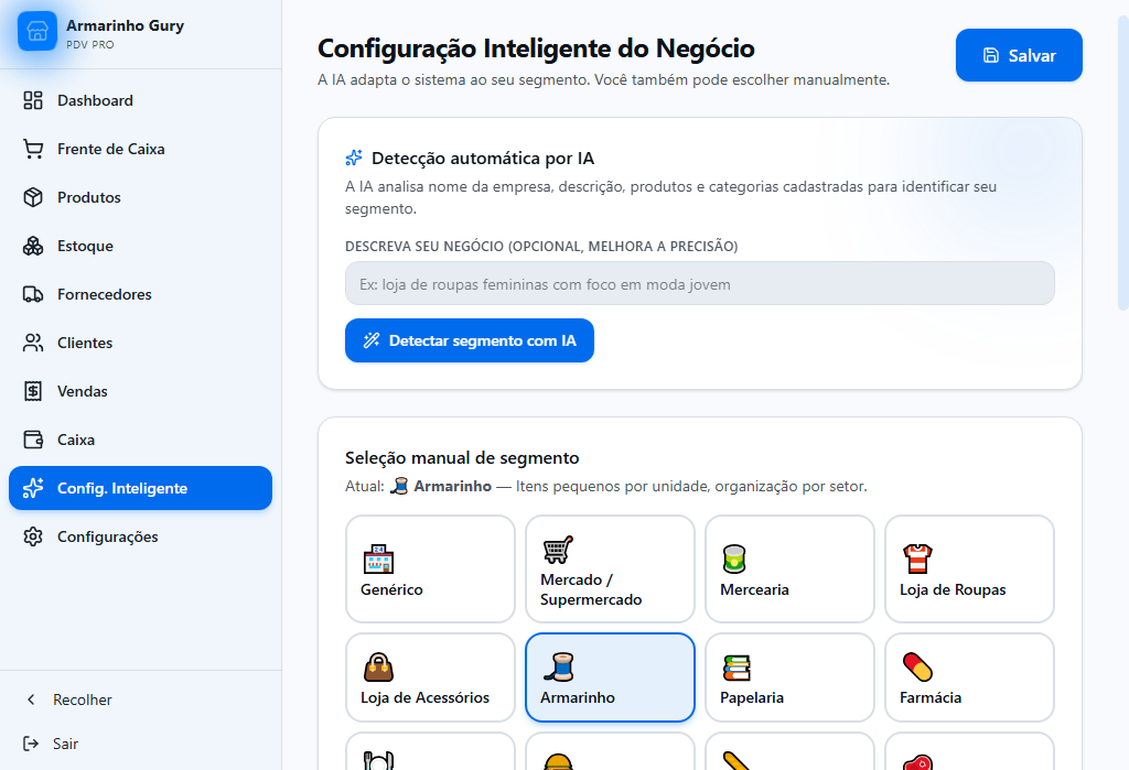 Tela Config. Inteligente